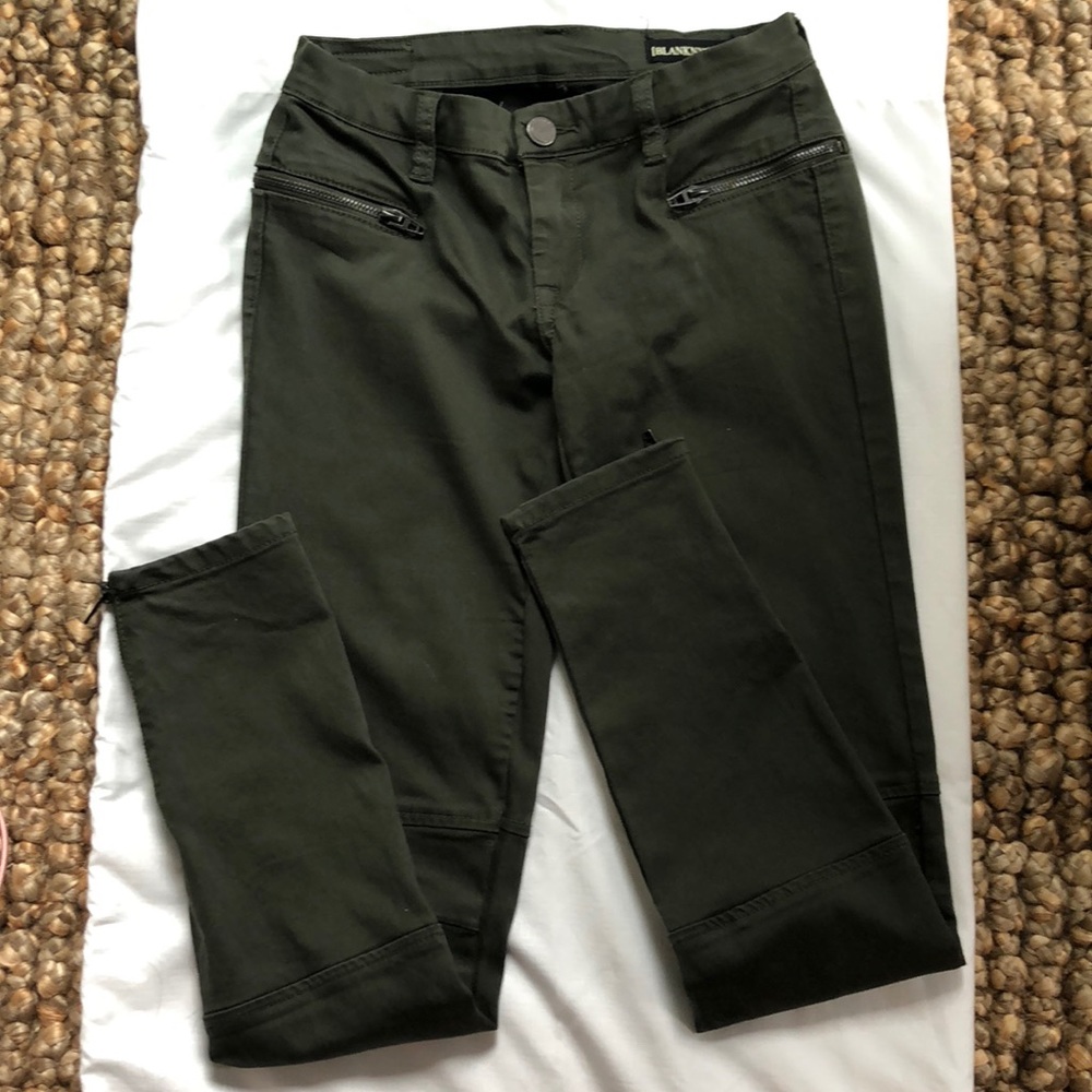 [BLANKNYC] Green Denim Pants w/ zipper detail